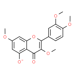 ChemSpider 2D Image | 2-(3,4-Dimethoxyphenyl)-3,7-dimethoxy-4-oxo-4H-chromen-5-olate | C19H17O7