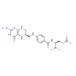 ChemSpider 2D Image | (2S)-2-{[4-({[(6R)-2-Amino-4-oxo-3,4,5,6,7,8-hexahydro-6-pteridinyl]methyl}amino)benzoyl]amino}pentanedioate | C19H21N7O6