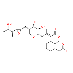 ChemSpider 2D Image | 9-({(2E)-4-[(2S,3R,4R,5S)-3,4-Dihydroxy-5-({(2S,3S)-3-[(2S,3S)-3-hydroxy-2-butanyl]-2-oxiranyl}methyl)tetrahydro-2H-pyran-2-yl]-3-methyl-2-butenoyl}oxy)nonanoate (non-preferred name) | C26H43O9