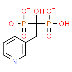 ChemSpider 2D Image | [1-Hydroxy-1-(hydroxyphosphinato)-2-(3-pyridinyl)ethyl]phosphonate | C7H8NO7P2