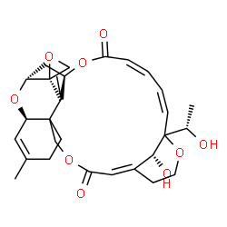 ChemSpider 2D Image | (1'E,2S,6'R,11'R,13'S,16'R,19'Z,21'Z,27'R)-27'-Hydroxy-23'-[(1S)-1-hydroxyethyl]-9',15'-dimethyl-3'H,18'H-spiro[oxirane-2,14'-[4,12,17,24]tetraoxapentacyclo[21.3.1.1~13,16~.0~6,11~.0~6,15~]octacosa[1,
9,19,21]tetraene]-3',18'-dione | C29H36O9