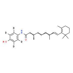ChemSpider 2D Image | 15-{[4-Hydroxy(~2~H_4_)phenyl]amino}retinal | C26H29D4NO2
