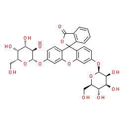 ChemSpider 2D Image | 6'-(beta-D-Mannopyranosyloxy)-3-oxo-3H-spiro[2-benzofuran-1,9'-xanthen]-3'-yl beta-D-galactopyranoside | C32H32O15