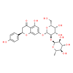 ChemSpider 2D Image | (2R)-5-Hydroxy-2-(4-hydroxyphenyl)-4-oxo-3,4-dihydro-2H-chromen-7-yl 2-O-(6-deoxy-alpha-L-glucopyranosyl)-beta-D-galactopyranoside | C27H32O14