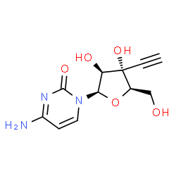 ChemSpider 2D Image | 4-Amino-1-(3-C-ethynyl-beta-D-arabinofuranosyl)-2(1H)-pyrimidinone | C11H13N3O5