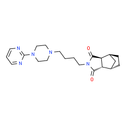 ChemSpider 2D Image | (1S,2S,6S,7S)-4-{4-[4-(2-Pyrimidinyl)-1-piperazinyl]butyl}-4-azatricyclo[5.2.1.0~2,6~]decane-3,5-dione | C21H29N5O2