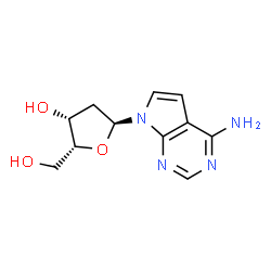 ChemSpider 2D Image | 7-(2-Deoxy-alpha-D-threo-pentofuranosyl)-7H-pyrrolo[2,3-d]pyrimidin-4-amine | C11H14N4O3