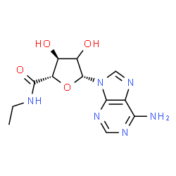 ChemSpider 2D Image | (2S,3S,5R)-5-(6-Amino-9H-purin-9-yl)-N-ethyl-3,4-dihydroxytetrahydro-2-furancarboxamide (non-preferred name) | C12H16N6O4