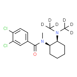 ChemSpider 2D Image | N-[(1R,2S)-2-{Bis[(~2~H_3_)methyl]amino}cyclohexyl]-3,4-dichloro-N-methylbenzamide | C16H16D6Cl2N2O