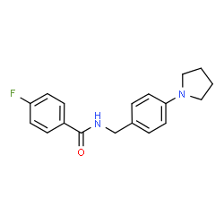 ChemSpider 2D Image | 4-Fluoro-N-[4-(1-pyrrolidinyl)benzyl]benzamide | C18H19FN2O