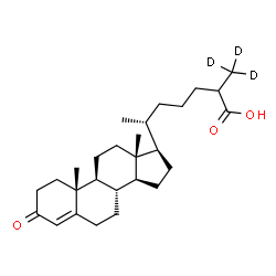 ChemSpider 2D Image | 3-Oxo(27,27,27-~2~H_3_)cholest-4-en-26-oic acid | C27H39D3O3
