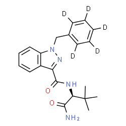 ChemSpider 2D Image | N-[(2S)-1-Amino-3,3-dimethyl-1-oxo-2-butanyl]-1-[(~2~H_5_)phenylmethyl]-1H-indazole-3-carboxamide | C21H19D5N4O2