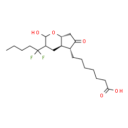 ChemSpider 2D Image | 7-[(4aR,5R,7aR)-3-(1,1-Difluoropentyl)-2-hydroxy-6-oxooctahydrocyclopenta[b]pyran-5-yl]heptanoic acid | C20H32F2O5