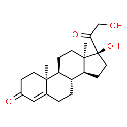ChemSpider 2D Image | (10alpha,13alpha,17alpha)-17,21-Dihydroxypregn-4-ene-3,20-dione | C21H30O4