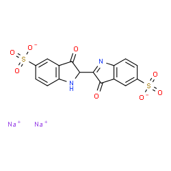 ChemSpider 2D Image | Disodium 3,3'-dioxo-2,3-dihydro-1H,3'H-2,2'-biindole-5,5'-disulfonate | C16H8N2Na2O8S2