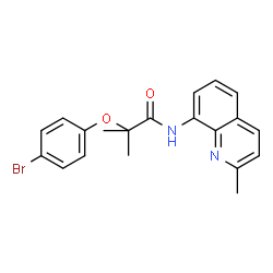 ChemSpider 2D Image | 2-(4-Bromophenoxy)-2-methyl-N-(2-methyl-8-quinolinyl)propanamide | C20H19BrN2O2