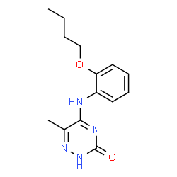 ChemSpider 2D Image | 5-[(2-Butoxyphenyl)amino]-6-methyl-1,2,4-triazin-3(2H)-one | C14H18N4O2