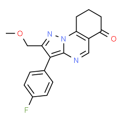 ChemSpider 2D Image | 3-(4-Fluorophenyl)-2-(methoxymethyl)-8,9-dihydropyrazolo[1,5-a]quinazolin-6(7H)-one | C18H16FN3O2