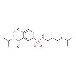 ChemSpider 2D Image | 5-[(3-Isopropoxypropyl)sulfamoyl]-N-isopropyl-2-methoxybenzamide | C17H28N2O5S