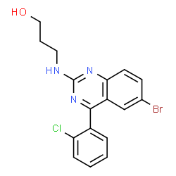 ChemSpider 2D Image | 3-{[6-Bromo-4-(2-chlorophenyl)-2-quinazolinyl]amino}-1-propanol | C17H15BrClN3O