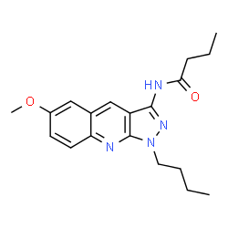 ChemSpider 2D Image | N-(1-Butyl-6-methoxy-1H-pyrazolo[3,4-b]quinolin-3-yl)butanamide | C19H24N4O2