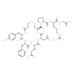 ChemSpider 2D Image | 1-{[(4R,7S,10S,13S,16S)-7-(2-Amino-2-oxoethyl)-10-(3-amino-3-oxopropyl)-13-benzyl-16-(4-hydroxybenzyl)-6,9,12,15,18-pentaoxo-1,2-dithia-5,8,11,14,17-pentaazacycloicosan-4-yl]carbonyl}-D-prolyl-L-argin
ylglycinamide | C46H64N14O12S2