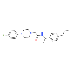 ChemSpider 2D Image | 2-[4-(4-Fluorophenyl)-1-piperazinyl]-N-[1-(4-propylphenyl)ethyl]acetamide | C23H30FN3O