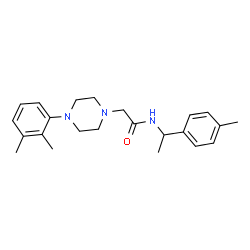 ChemSpider 2D Image | 2-[4-(2,3-Dimethylphenyl)-1-piperazinyl]-N-[1-(4-methylphenyl)ethyl]acetamide | C23H31N3O