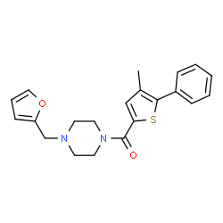 ChemSpider 2D Image | [4-(2-Furylmethyl)-1-piperazinyl](4-methyl-5-phenyl-2-thienyl)methanone | C21H22N2O2S