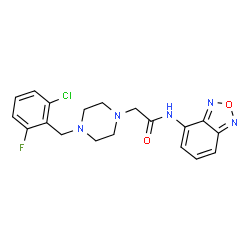 ChemSpider 2D Image | N-(2,1,3-Benzoxadiazol-4-yl)-2-[4-(2-chloro-6-fluorobenzyl)-1-piperazinyl]acetamide | C19H19ClFN5O2