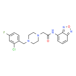 ChemSpider 2D Image | N-(2,1,3-Benzoxadiazol-4-yl)-2-[4-(2-chloro-4-fluorobenzyl)-1-piperazinyl]acetamide | C19H19ClFN5O2