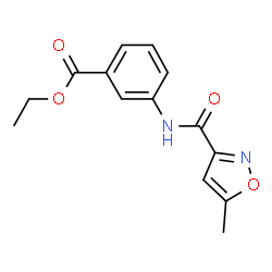 ChemSpider 2D Image | Ethyl 3-{[(5-methyl-1,2-oxazol-3-yl)carbonyl]amino}benzoate | C14H14N2O4