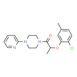 ChemSpider 2D Image | 2-(2-Chloro-5-methylphenoxy)-1-[4-(2-pyridinyl)-1-piperazinyl]-1-propanone | C19H22ClN3O2