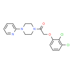 ChemSpider 2D Image | 2-(2,3-Dichlorophenoxy)-1-[4-(2-pyridinyl)-1-piperazinyl]ethanone | C17H17Cl2N3O2