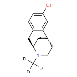ChemSpider 2D Image | (9alpha,14alpha)-17-(~2~H_3_)Methylmorphinan-3-ol | C17H20D3NO