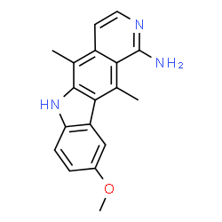 ChemSpider 2D Image | 9-Methoxy-5,11-dimethyl-6H-pyrido[4,3-b]carbazol-1-amine | C18H17N3O