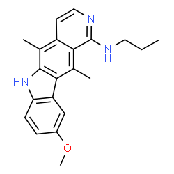 ChemSpider 2D Image | 9-Methoxy-5,11-dimethyl-N-propyl-6H-pyrido[4,3-b]carbazol-1-amine | C21H23N3O