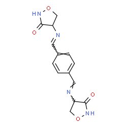ChemSpider 2D Image | 4,4'-{1,4-Phenylenebis[(E)methylylidene(E)azanylylidene]}bis(1,2-oxazolidin-3-one) | C14H14N4O4