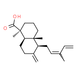 ChemSpider 2D Image | (1S,4aR,5S,8aR)-1,4a-Dimethyl-6-methylene-5-[(2Z)-3-methyl-2,4-pentadien-1-yl]decahydro-1-naphthalenecarboxylic acid | C20H30O2