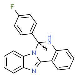 ChemSpider 2D Image | 6-(4-Fluorophenyl)-6-methyl-5,6-dihydrobenzimidazo[1,2-c]quinazoline | C21H16FN3