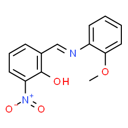 ChemSpider 2D Image | 2-{(E)-[(2-Methoxyphenyl)imino]methyl}-6-nitrophenol | C14H12N2O4