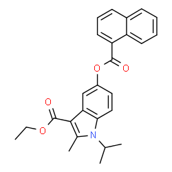 ChemSpider 2D Image | Ethyl 1-isopropyl-2-methyl-5-(1-naphthoyloxy)-1H-indole-3-carboxylate | C26H25NO4