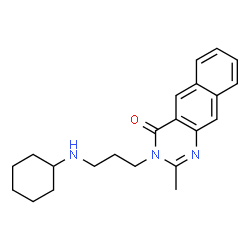 ChemSpider 2D Image | 3-(3-Cyclohexylamino-propyl)-2-methyl-3H-benzo[g]quinazolin-4-one | C22H27N3O