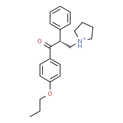 ChemSpider 2D Image | 1-[(2R)-3-Oxo-2-phenyl-3-(4-propoxyphenyl)propyl]pyrrolidinium | C22H28NO2