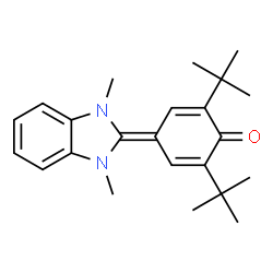 ChemSpider 2D Image | 2,6-ditert-butyl-4-(1,3-dimethyl-1H-benzo[d]imidazol-2(3H)-ylidene)cyclohexa-2,5-dienone | C23H30N2O