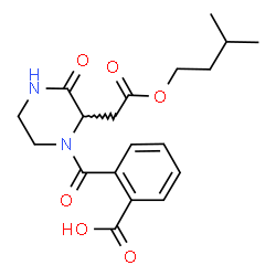 ChemSpider 2D Image | 2-({2-[2-(3-Methylbutoxy)-2-oxoethyl]-3-oxo-1-piperazinyl}carbonyl)benzoic acid | C19H24N2O6