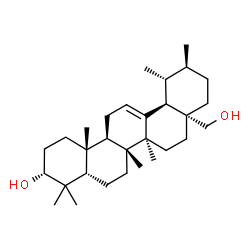 ChemSpider 2D Image | (3alpha,5beta,17alpha,18alpha,19alpha,20beta)-Urs-12-ene-3,28-diol | C30H50O2