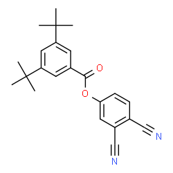ChemSpider 2D Image | 3,4-Dicyanophenyl 3,5-bis(2-methyl-2-propanyl)benzoate | C23H24N2O2
