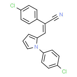 ChemSpider 2D Image | (2E)-2-(4-Chlorophenyl)-3-[1-(4-chlorophenyl)-1H-pyrrol-2-yl]acrylonitrile | C19H12Cl2N2
