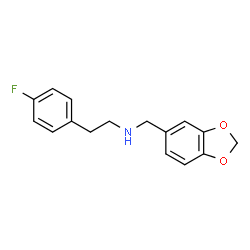 ChemSpider 2D Image | N-(1,3-Benzodioxol-5-ylmethyl)-2-(4-fluorophenyl)ethanamine | C16H16FNO2